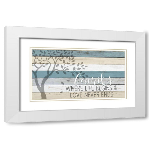 Family Where Life Begins White Modern Wood Framed Art Print with Double Matting by Kimberly, Allen