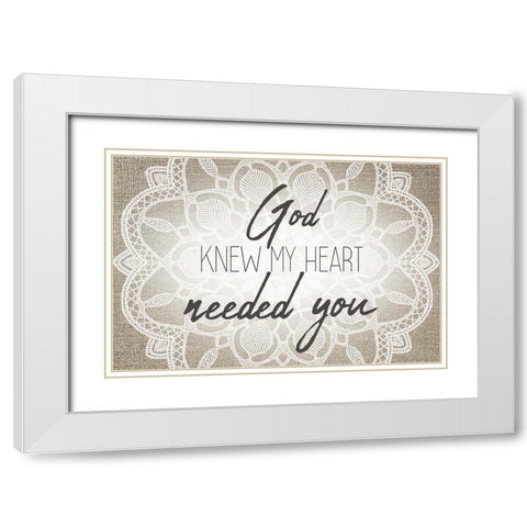 God Knew White Modern Wood Framed Art Print with Double Matting by Kimberly, Allen