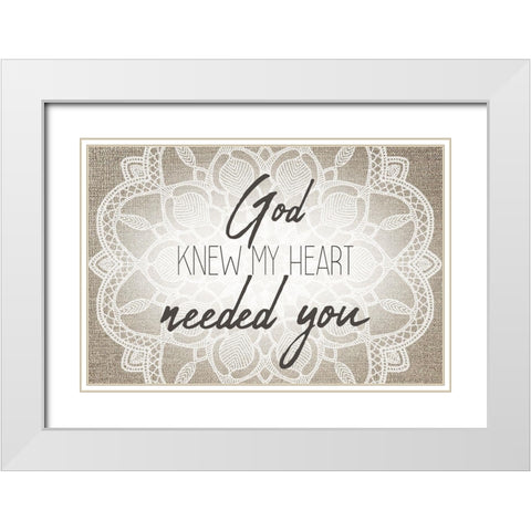 God Knew White Modern Wood Framed Art Print with Double Matting by Kimberly, Allen