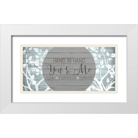 Hand in Hand White Modern Wood Framed Art Print with Double Matting by Kimberly, Allen