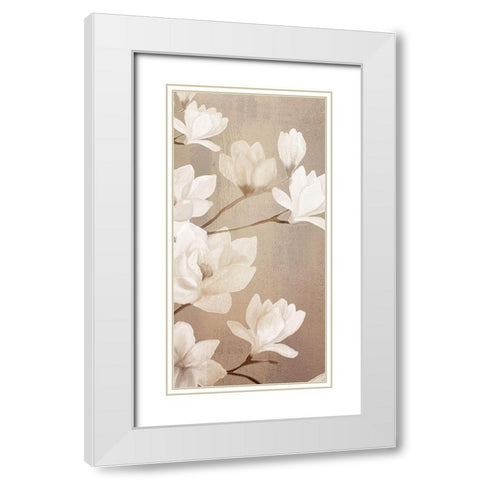 Magnolia Panel 1 White Modern Wood Framed Art Print with Double Matting by Kimberly, Allen