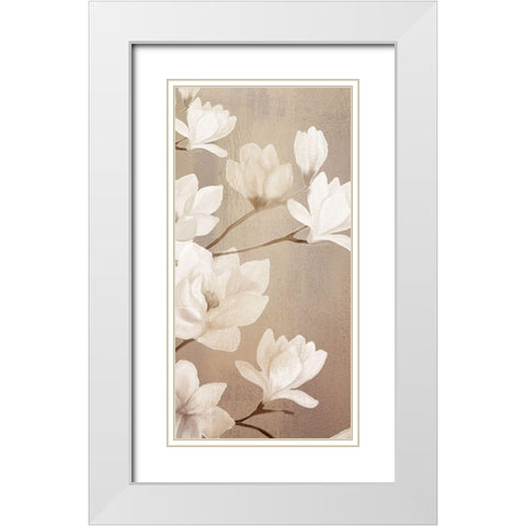 Magnolia Panel 1 White Modern Wood Framed Art Print with Double Matting by Kimberly, Allen