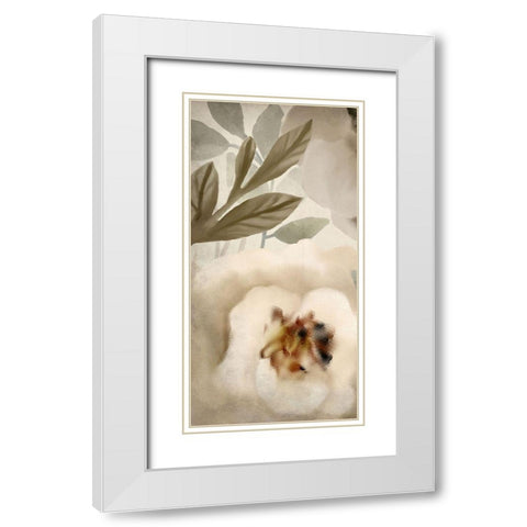 Simplicity Floral Panel A White Modern Wood Framed Art Print with Double Matting by Kimberly, Allen