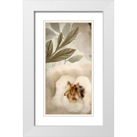 Simplicity Floral Panel A White Modern Wood Framed Art Print with Double Matting by Kimberly, Allen