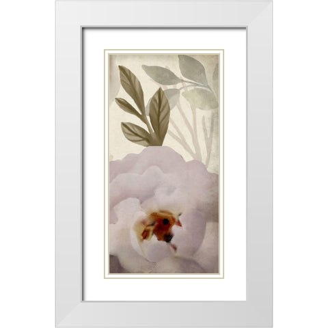 Simplicity Floral Panel C White Modern Wood Framed Art Print with Double Matting by Kimberly, Allen