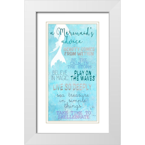 Mermaids 6 Silver White Modern Wood Framed Art Print with Double Matting by Allen, Kimberly