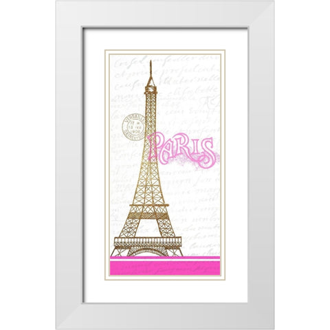I Love Paris 1 White Modern Wood Framed Art Print with Double Matting by Allen, Kimberly