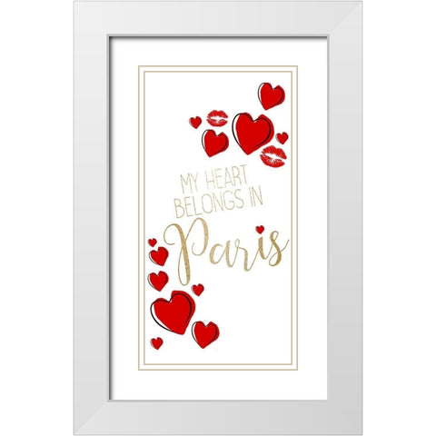 My Heart 2 White Modern Wood Framed Art Print with Double Matting by Allen, Kimberly