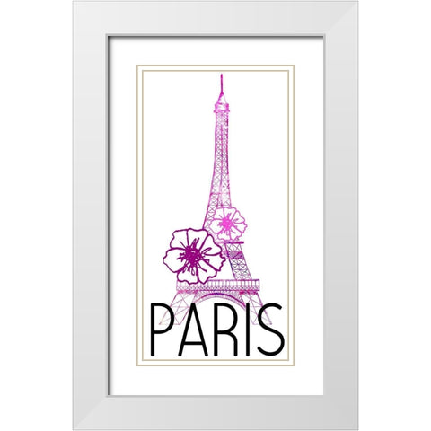In Paris 1 White Modern Wood Framed Art Print with Double Matting by Allen, Kimberly