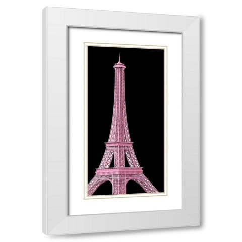 Pink Paris 1 White Modern Wood Framed Art Print with Double Matting by Allen, Kimberly