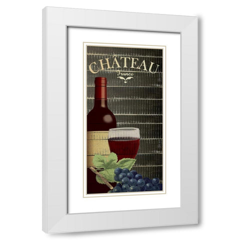 Vino 1 White Modern Wood Framed Art Print with Double Matting by Allen, Kimberly