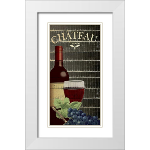Vino 1 White Modern Wood Framed Art Print with Double Matting by Allen, Kimberly
