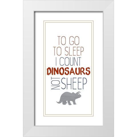 Brave Dino 6 White Modern Wood Framed Art Print with Double Matting by Allen, Kimberly