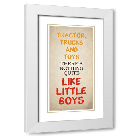 Little Boys 5 White Modern Wood Framed Art Print with Double Matting by Allen, Kimberly