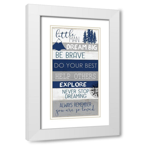 Little Man White Modern Wood Framed Art Print with Double Matting by Allen, Kimberly