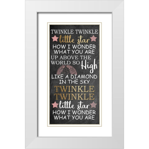 Twinkle 1 White Modern Wood Framed Art Print with Double Matting by Allen, Kimberly