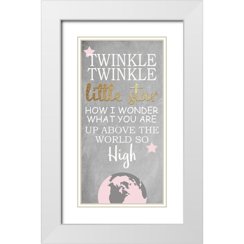 Twinkle Twinkle 1 White Modern Wood Framed Art Print with Double Matting by Allen, Kimberly