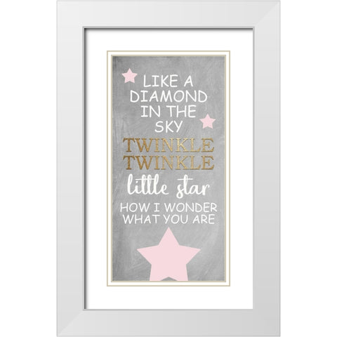 Twinkle Twinkle 6 White Modern Wood Framed Art Print with Double Matting by Allen, Kimberly