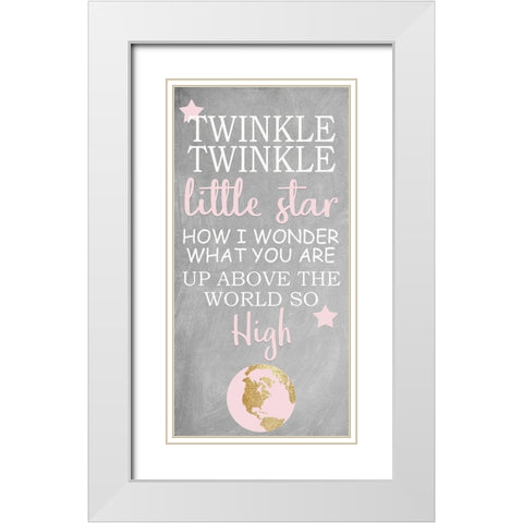 Twinkle Twinkle 1 V2 White Modern Wood Framed Art Print with Double Matting by Allen, Kimberly
