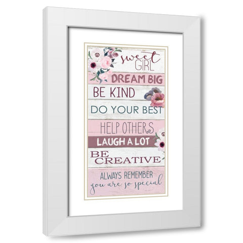 Sweet Girl White Modern Wood Framed Art Print with Double Matting by Allen, Kimberly
