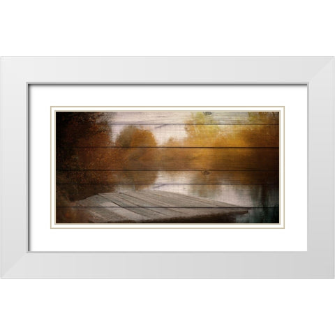 Lake View Wood White Modern Wood Framed Art Print with Double Matting by Allen, Kimberly