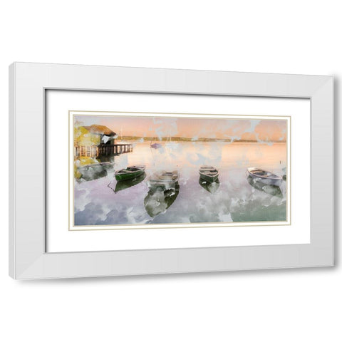 Lake Day White Modern Wood Framed Art Print with Double Matting by Allen, Kimberly