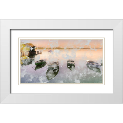 Lake Day White Modern Wood Framed Art Print with Double Matting by Allen, Kimberly