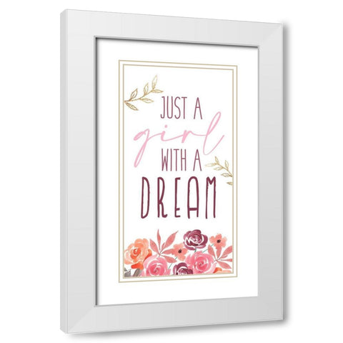 Just a Girl 1 White Modern Wood Framed Art Print with Double Matting by Allen, Kimberly