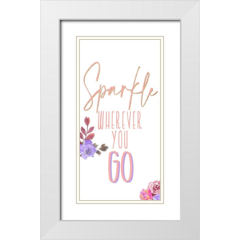 Sparkle Unicorn 1 White Modern Wood Framed Art Print with Double Matting by Allen, Kimberly