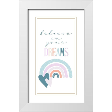 Follow the Rainbow 2 White Modern Wood Framed Art Print with Double Matting by Allen, Kimberly