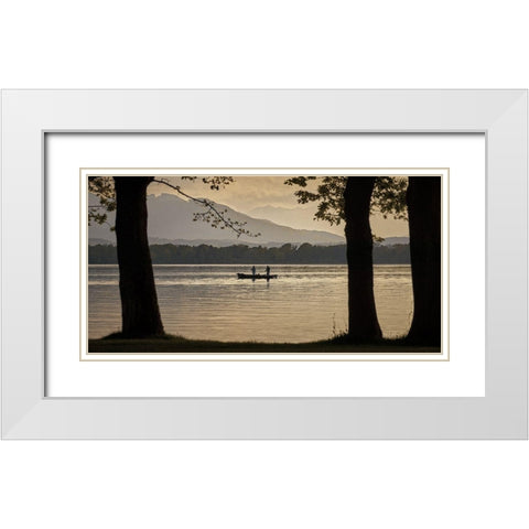 Out Fishing v2 White Modern Wood Framed Art Print with Double Matting by Allen, Kimberly