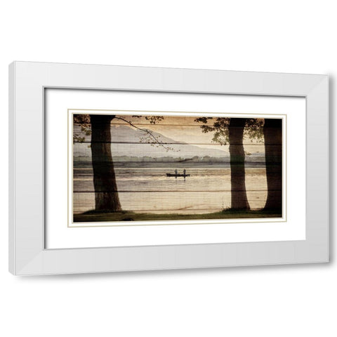 Out Fishing White Modern Wood Framed Art Print with Double Matting by Allen, Kimberly