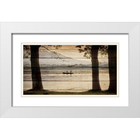 Out Fishing White Modern Wood Framed Art Print with Double Matting by Allen, Kimberly