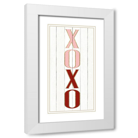 XOXO White Modern Wood Framed Art Print with Double Matting by Allen, Kimberly
