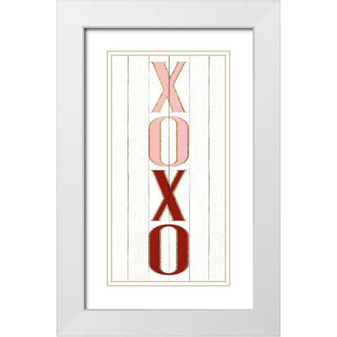 XOXO White Modern Wood Framed Art Print with Double Matting by Allen, Kimberly