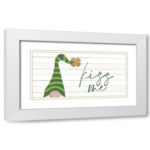 Kiss Me White Modern Wood Framed Art Print with Double Matting by Allen, Kimberly