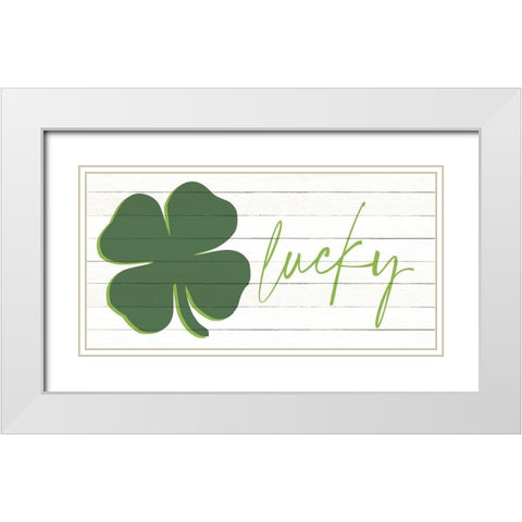 Lucky White Modern Wood Framed Art Print with Double Matting by Allen, Kimberly