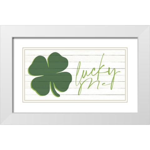Lucky Me White Modern Wood Framed Art Print with Double Matting by Allen, Kimberly