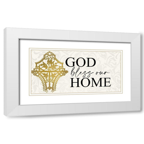 Bless our Home White Modern Wood Framed Art Print with Double Matting by Allen, Kimberly