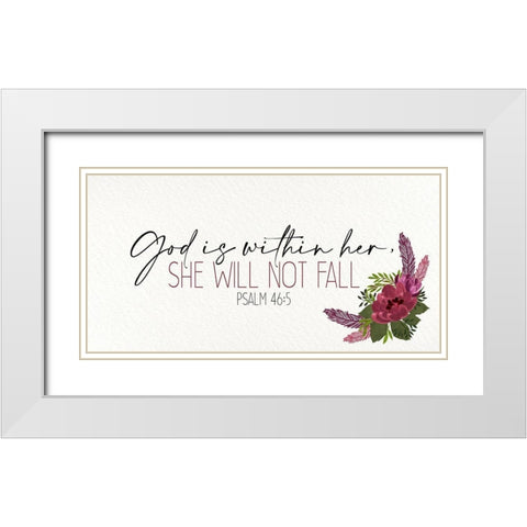She Will Not Fall White Modern Wood Framed Art Print with Double Matting by Allen, Kimberly
