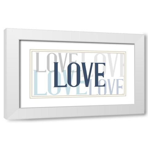 LOVE White Modern Wood Framed Art Print with Double Matting by Allen, Kimberly
