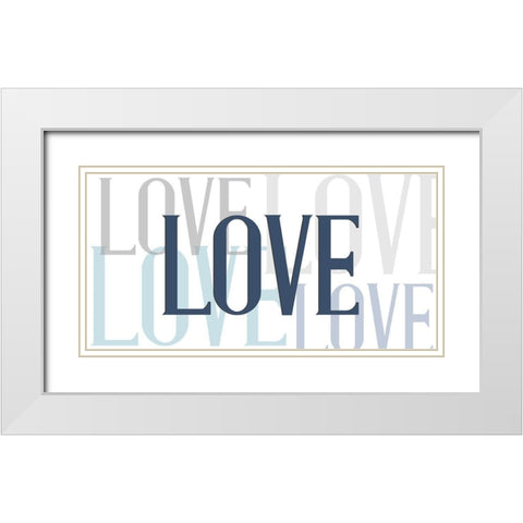LOVE White Modern Wood Framed Art Print with Double Matting by Allen, Kimberly