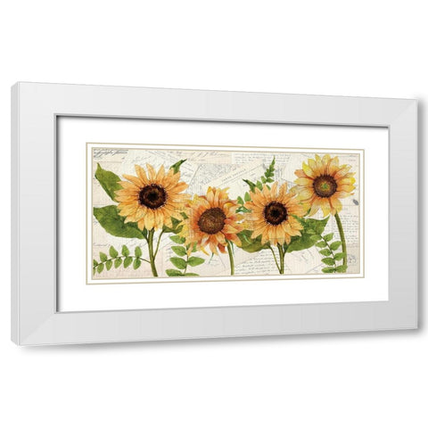 Sunflower Letters White Modern Wood Framed Art Print with Double Matting by Allen, Kimberly