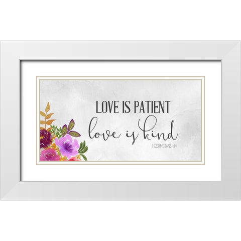 Love Is White Modern Wood Framed Art Print with Double Matting by Allen, Kimberly