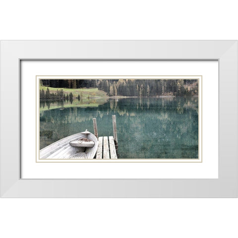 Boat Dock White Modern Wood Framed Art Print with Double Matting by Allen, Kimberly