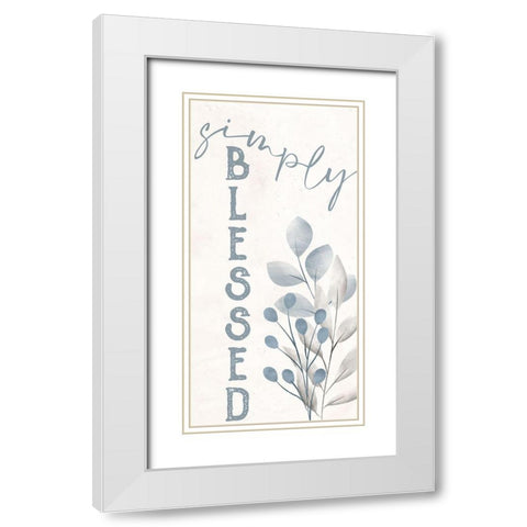 Simply Blessed Floral 1 White Modern Wood Framed Art Print with Double Matting by Allen, Kimberly