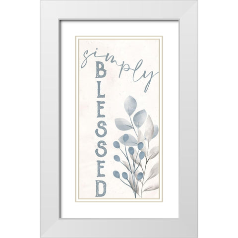 Simply Blessed Floral 1 White Modern Wood Framed Art Print with Double Matting by Allen, Kimberly