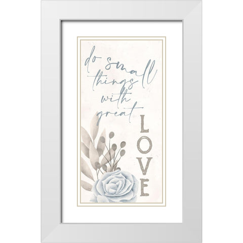 Simply Blessed Floral 2 White Modern Wood Framed Art Print with Double Matting by Allen, Kimberly