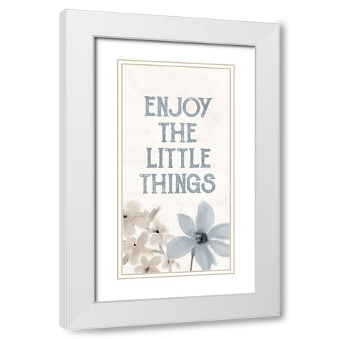 Spring Blue 3 White Modern Wood Framed Art Print with Double Matting by Allen, Kimberly