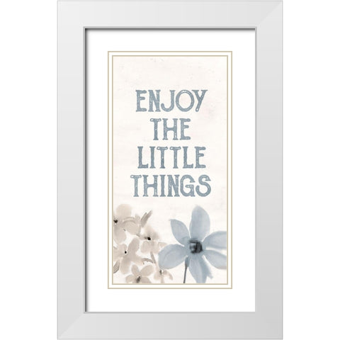 Spring Blue 3 White Modern Wood Framed Art Print with Double Matting by Allen, Kimberly